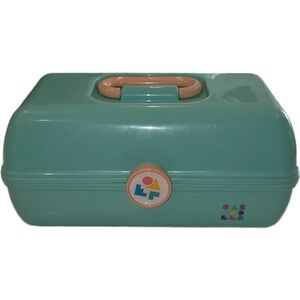 Caboodles On-The-Go Girl Makeup Case Seafoam Green Peach Vintage Style Organizer